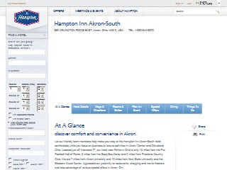 Web site www.akronsouth.hamptoninn.com, Hampton Inn